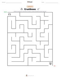 Vista previa de la hoja de trabajo imprimible de Crustáceos