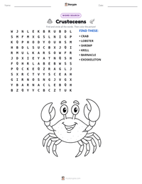 Crustaceans printable worksheet preview