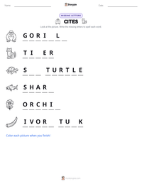 CITES printable worksheet preview
