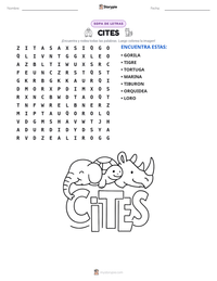 Vista previa de la hoja de trabajo imprimible de CITES