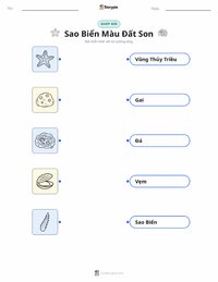 Tài liệu in sẵn Sao biển Ocher cho trẻ em
