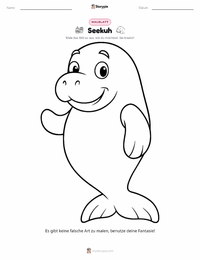 Dugong Malvorlage für Kinder