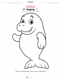 Dugong coloring page for kids