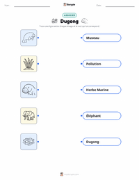 Feuille de travail imprimable Dugong pour les enfants