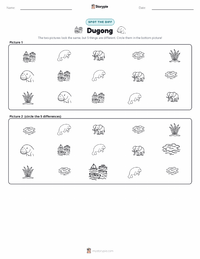 Dugong printable worksheet preview