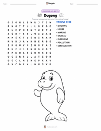 Aperçu de la feuille de travail imprimable Dugong