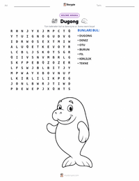 Dugong yazdırılabilir çalışma sayfası önizlemesi