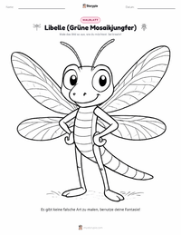 Libelle (Amerikanische Königslibelle) Malvorlage für Kinder