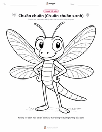 Trang tô màu Chuồn Chuồn (Darner Xanh) cho trẻ em