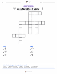 Yusufçuk (Yeşil Mozaik Yusufçuğu) yazdırılabilir çalışma sayfası önizlemesi