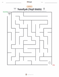 Yusufçuk (Yeşil Mozaik Yusufçuğu) yazdırılabilir çalışma sayfası önizlemesi