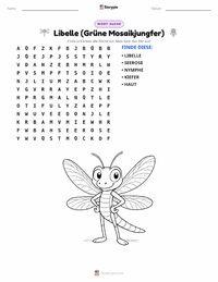 Libelle (Amerikanische Königslibelle) druckbare Arbeitsblatt Vorschau