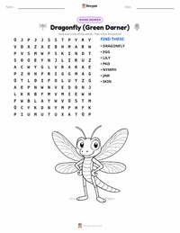 Dragonfly (Green Darner) printable worksheet preview