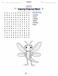 Prabaca lembar kerja cetak Capung (Green Darner)