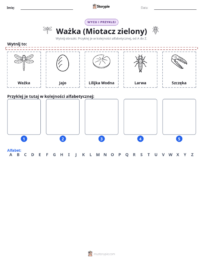 Wytnij i Wklej Alfabet