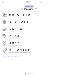 Mosquito printable worksheet preview