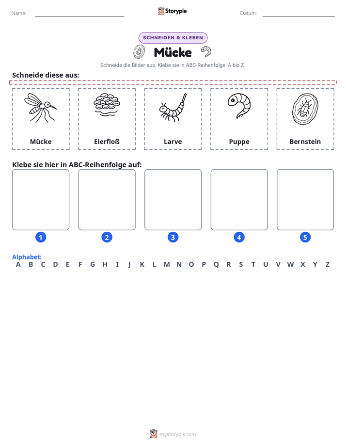 Schneiden & Einfügen Alphabet