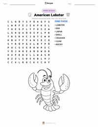 American Lobster printable worksheet preview