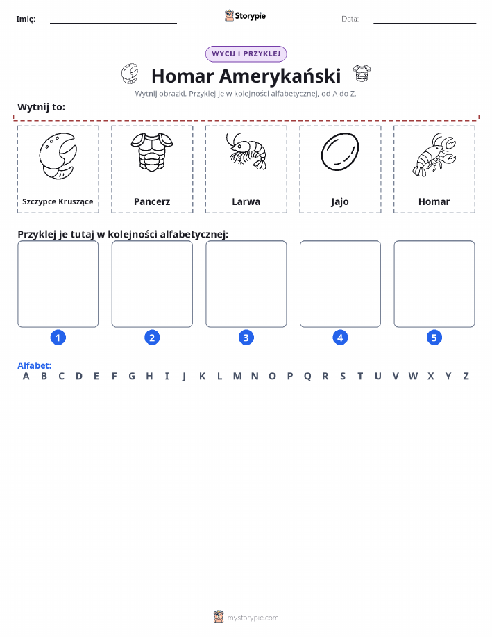 Wytnij i Wklej Alfabet