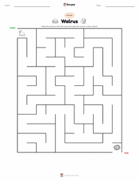 Walrus printable worksheet preview