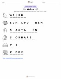 Walrus afdrukbare werkblad voorbeeld