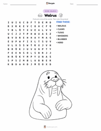 Walrus printable worksheet preview