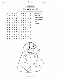 Walrus afdrukbare werkblad voorbeeld