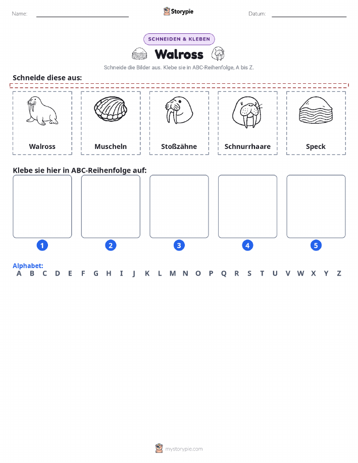 Schneiden & Einfügen Alphabet