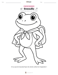 Aperçu de la feuille de travail imprimable Grenouille