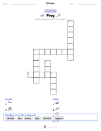 Frog printable worksheet preview
