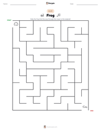 Frog printable worksheet preview