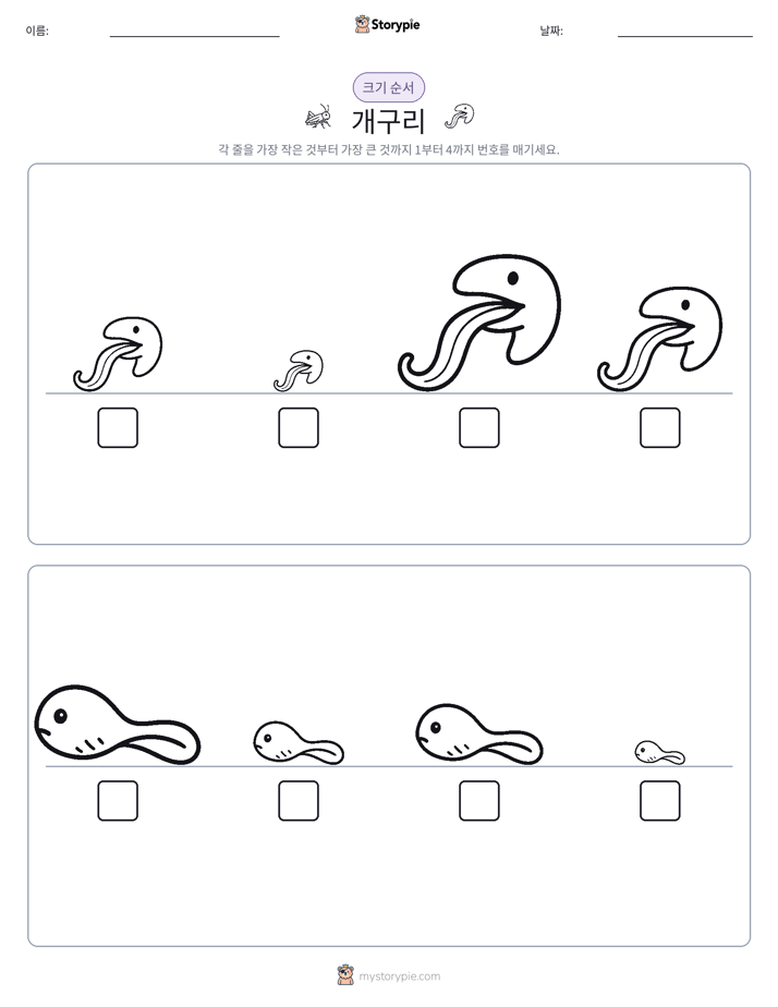 크기 순서