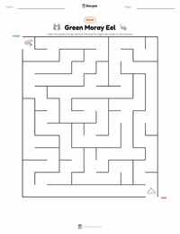 Green Moray Eel printable worksheet preview