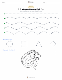 Green Moray Eel printable worksheet preview