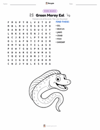 Green Moray Eel printable worksheet preview