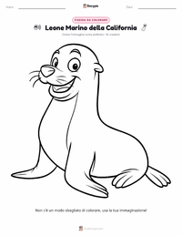 Anteprima della scheda stampabile di Leone Marino della California