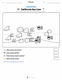 California Sea Lion printable worksheet preview