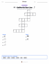 California Sea Lion printable worksheet preview