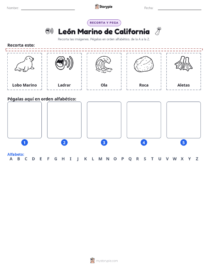 Cortar y Pegar el Alfabeto