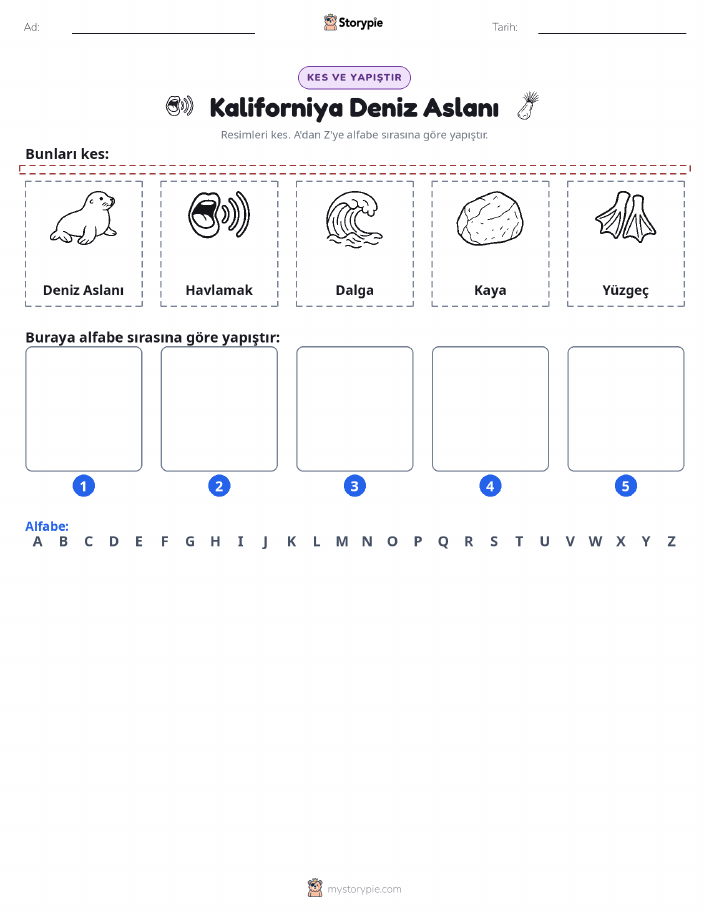 Kes & Yapıştır Alfabe