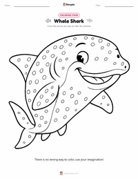 Whale Shark coloring page for kids