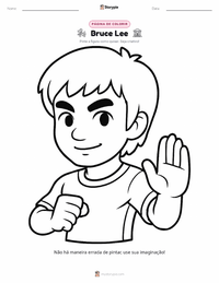 Página de colorir Bruce Lee para crianças