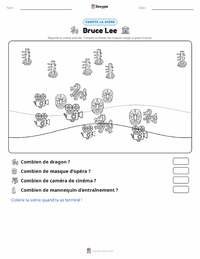Aperçu de la feuille de travail imprimable Bruce Lee