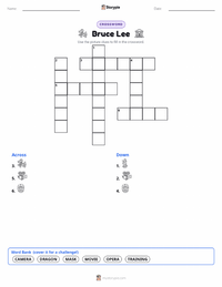 Bruce Lee printable worksheet preview