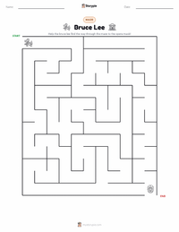 Bruce Lee printable worksheet preview