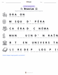 Aperçu de la feuille de travail imprimable Bruce Lee