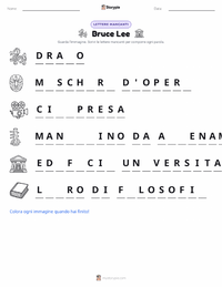 Anteprima della scheda stampabile di Bruce Lee