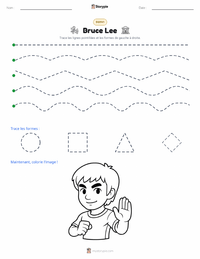 Aperçu de la feuille de travail imprimable Bruce Lee