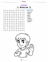 Bruce Lee printable worksheet preview