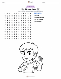 Bruce Lee afdrukbare werkblad voorbeeld